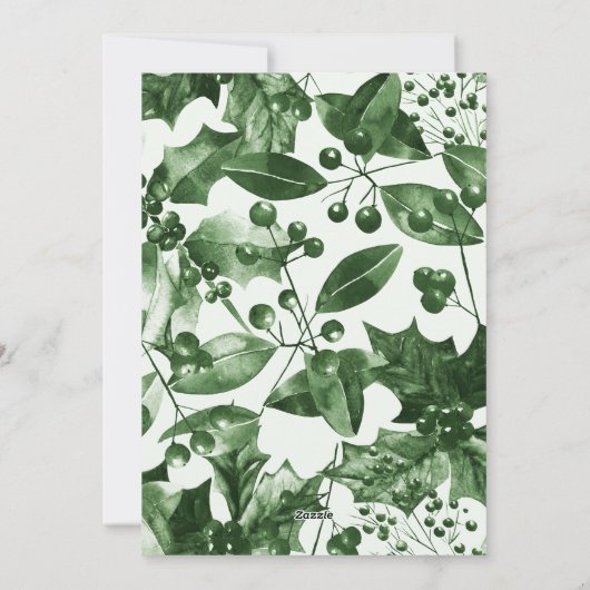 Merriest Christmas Rustic Green Botanical Feestdagenkaart (Achterkant)