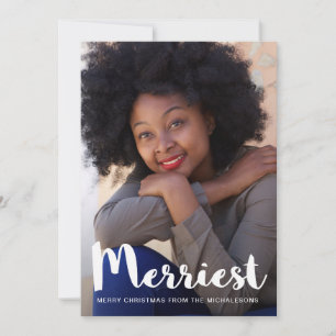 Merriest Christmas Rustic Green Botanical Feestdagenkaart