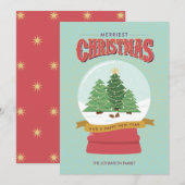 Merriest Christmas Snow Wereldbol Feestdagenkaart (Voorkant / Achterkant)