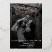 Merriest Christmas Snowflakes Foto Folie Kaart (Voorkant)