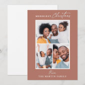 Merriest Christmas Soft Sinaasappel Drie Fotocolla Feestdagenkaart (Voorkant / Achterkant)