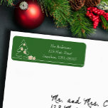 Merriest Christmas Tree op groen retouradres Etiket<br><div class="desc">Een witte schetsboom met faux gouden folie ornamenten en geschenken zijn te vinden op deze groene retouradres labels gepersonaliseerd met uw gegevens in chique letters. OVEREENKOMENDE objecten in ons collectie.</div>