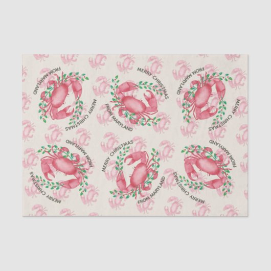 Merriest Christmas van Maryland Crab Tissuepapier (Voorkant)