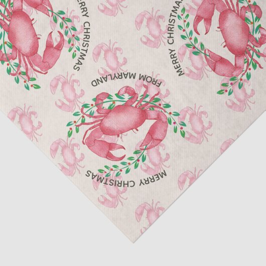 Merriest Christmas van Maryland Crab Tissuepapier (Detail)