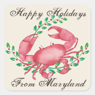 Merriest Christmas van Maryland Crab Vierkante Sticker
