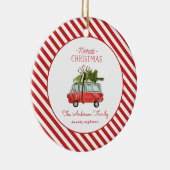 Merriest Christmas waterverf auto foto Keramisch Ornament (Rechts)