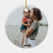 Merriest Christmas waterverf auto foto Keramisch Ornament (Achterkant)