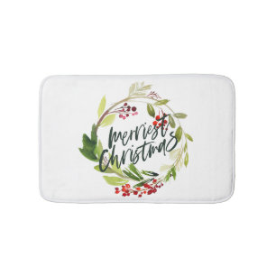 Merriest Christmas waterverf Blad Badmat