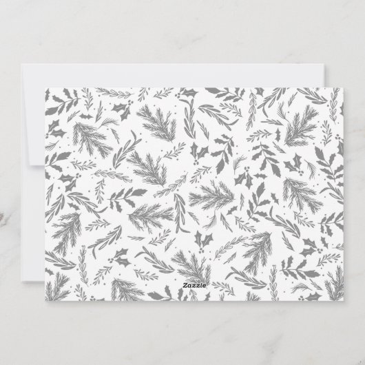 Merriest Christmas Wishes 4 Foto Botanische Bloeme Feestdagenkaart (Achterkant)