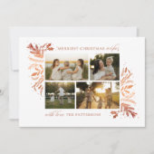 Merriest Christmas Wishes 4 Foto Botanische Bloeme Feestdagenkaart (Voorkant)