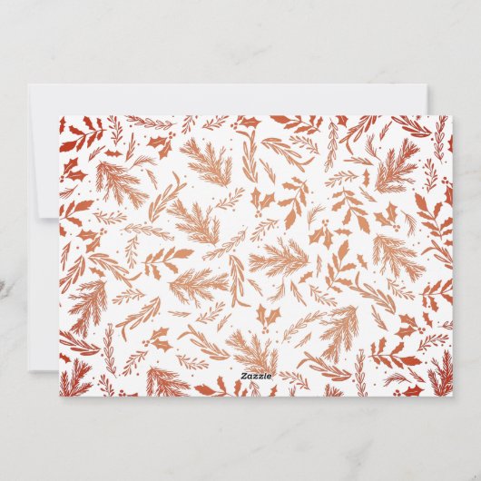 Merriest Christmas Wishes 4 Foto Botanische Bloeme Feestdagenkaart (Achterkant)