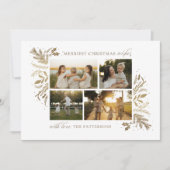 Merriest Christmas Wishes 4 Foto Botanische Bloeme Feestdagenkaart (Voorkant)