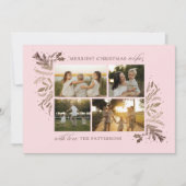 Merriest Christmas Wishes 4 Foto Botanische Bloeme Feestdagenkaart (Voorkant)