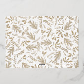 Merriest Christmas Wishes 4 Foto Botanische Bloeme Folie Feestdagenkaart (Achterkant)