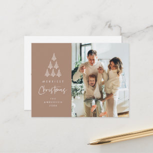 Merriest Christmas, Xmas Tree Family Foto Briefkaart
