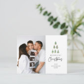 Merriest Christmas, Xmas Tree Family Foto Briefkaart (Staand voorkant)