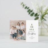 Merriest Christmas, Xmas Tree Family Foto Briefkaart (Staand voorkant)
