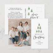 Merriest Christmas, Xmas Tree Family Foto Briefkaart (Voorkant / Achterkant)