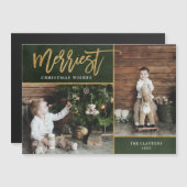 Merriest Faux Folie 2 foto magnetische kerst Kaart (Voorkant / Achterkant)