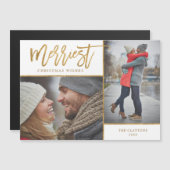 Merriest Faux Folie 2 foto magnetische kerst Kaart (Voorkant / Achterkant)