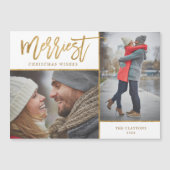 Merriest Faux Folie 2 foto magnetische kerst Kaart (Voorkant)