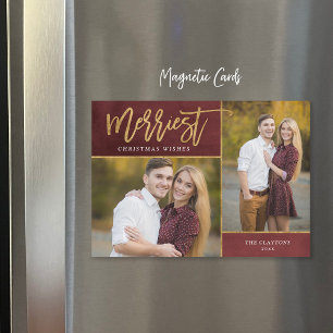 Merriest Faux Folie 2 foto magnetische kerst Kaart
