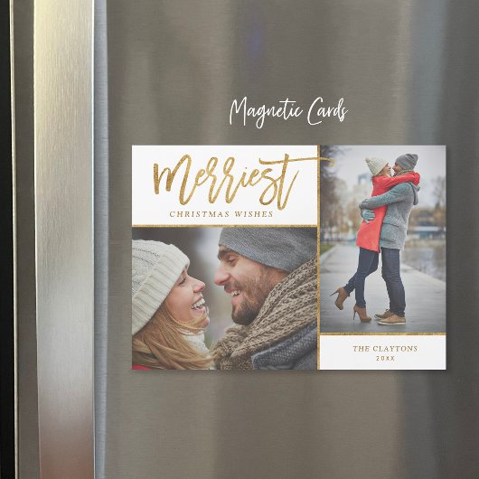 Merriest Faux Folie 2 foto magnetische kerst Kaart