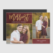 Merriest Faux Folie 2 foto magnetische kerst Kaart (Voorkant / Achterkant)