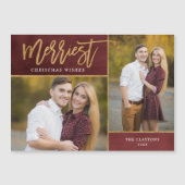 Merriest Faux Folie 2 foto magnetische kerst Kaart (Voorkant)