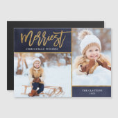 Merriest Faux Folie 2 foto magnetische kerst Kaart (Voorkant / Achterkant)