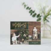 Merriest Faux Gold Foil 2 foto Feestdagenkaart (Staand voorkant)