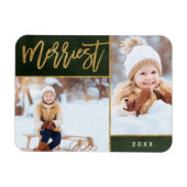 Merriest Faux Gold Foil 2 Foto Vakantie Magneet (Horizontaal)