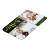 Merriest Faux Gold Foil 2 Foto Vakantie Magneet (Linkerzijde)