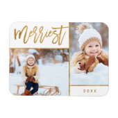 Merriest Faux Gold Foil 2 Foto Vakantie Magneet (Horizontaal)