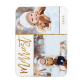 Merriest Faux Gold Foil 2 Foto Vakantie Magneet (Verticaal)
