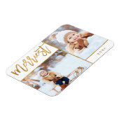 Merriest Faux Gold Foil 2 Foto Vakantie Magneet (Linkerzijde)