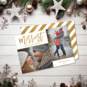 Merriest Faux Gold Foil 2 Photo Flat Feestdagenkaart