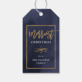 Merriest Faux Gold Foil Gepersonaliseerde Kerstmis Cadeaulabel (Voorkant)