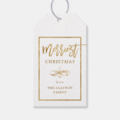Merriest Faux Gold Foil Gepersonaliseerde Kerstmis Cadeaulabel (Voorkant)