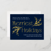 Merriest Feestdagen FOLIE Zakelijke vakantie Brief Folie Uitnodiging Briefkaart (Voorkant / Achterkant)