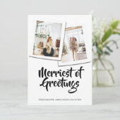 Merriest Greetings of Christmas gepersonaliseerd Feestdagenkaart (Staand voorkant)