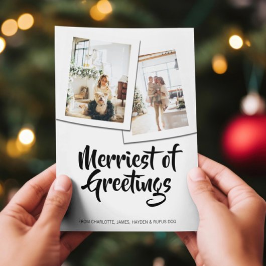 Merriest Greetings of Christmas gepersonaliseerd Feestdagenkaart