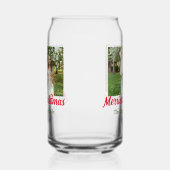 Merriest joyful kerstvakantie voeg familienaam toe blikvorm glas (Links)