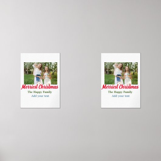 Merriest joyful kerstvakantie voeg familienaam toe muurkunst sets (Voorkant)