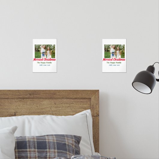 Merriest joyful kerstvakantie voeg familienaam toe muurkunst sets (Slaapkamer)