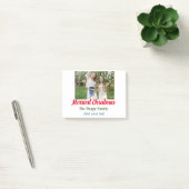 Merriest joyful kerstvakantie voeg familienaam toe post-it® notes (Kantoor)