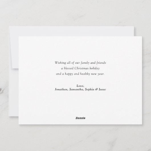 Merriest Kerst Elegant Script Foto Kerstmis Feestdagenkaart (Achterkant)