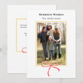 Merriest kerst rood boog foto feestdagenkaart (Voorkant / Achterkant)