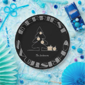 Merriest kerstboom Black Papieren Bordje (Feest)