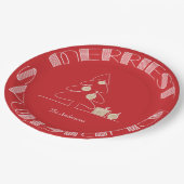 Merriest kerstboom Red Papieren Bordje (Gekanteld)